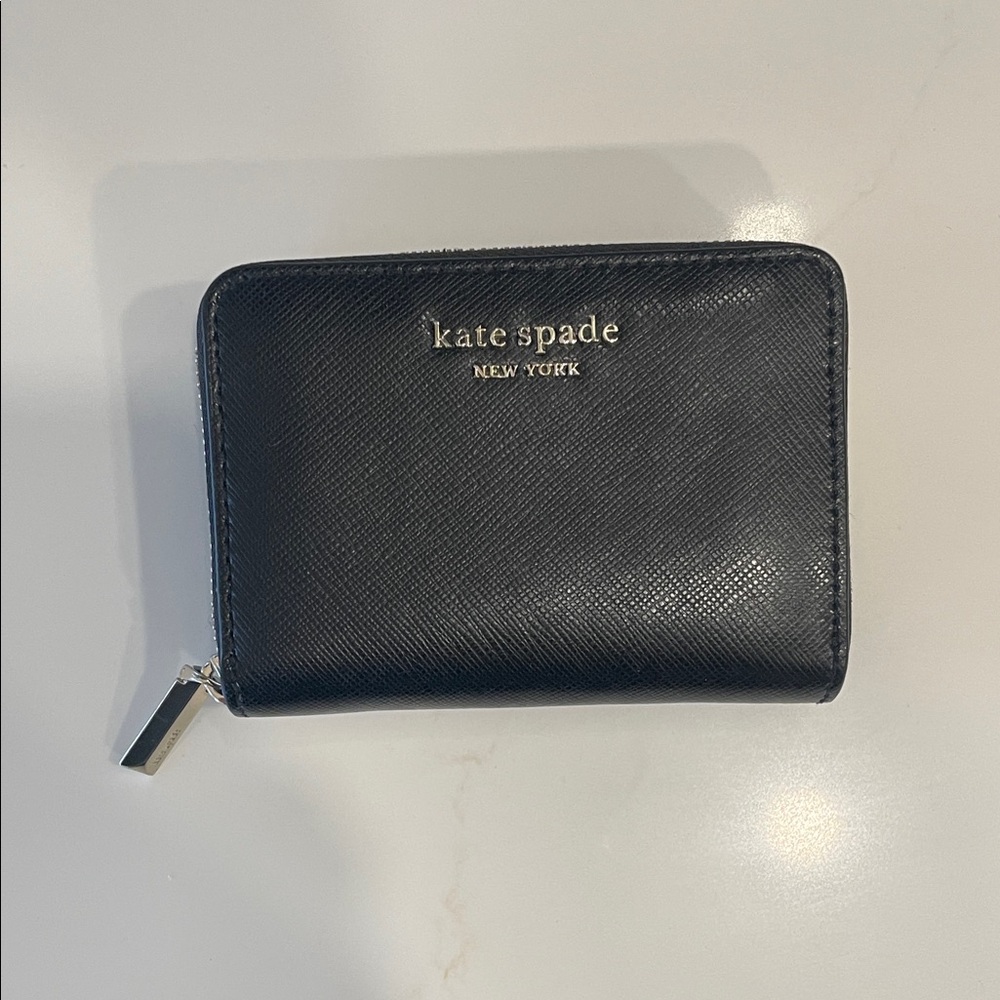 Kate Spade Black Leather Wallet with Gold Accent